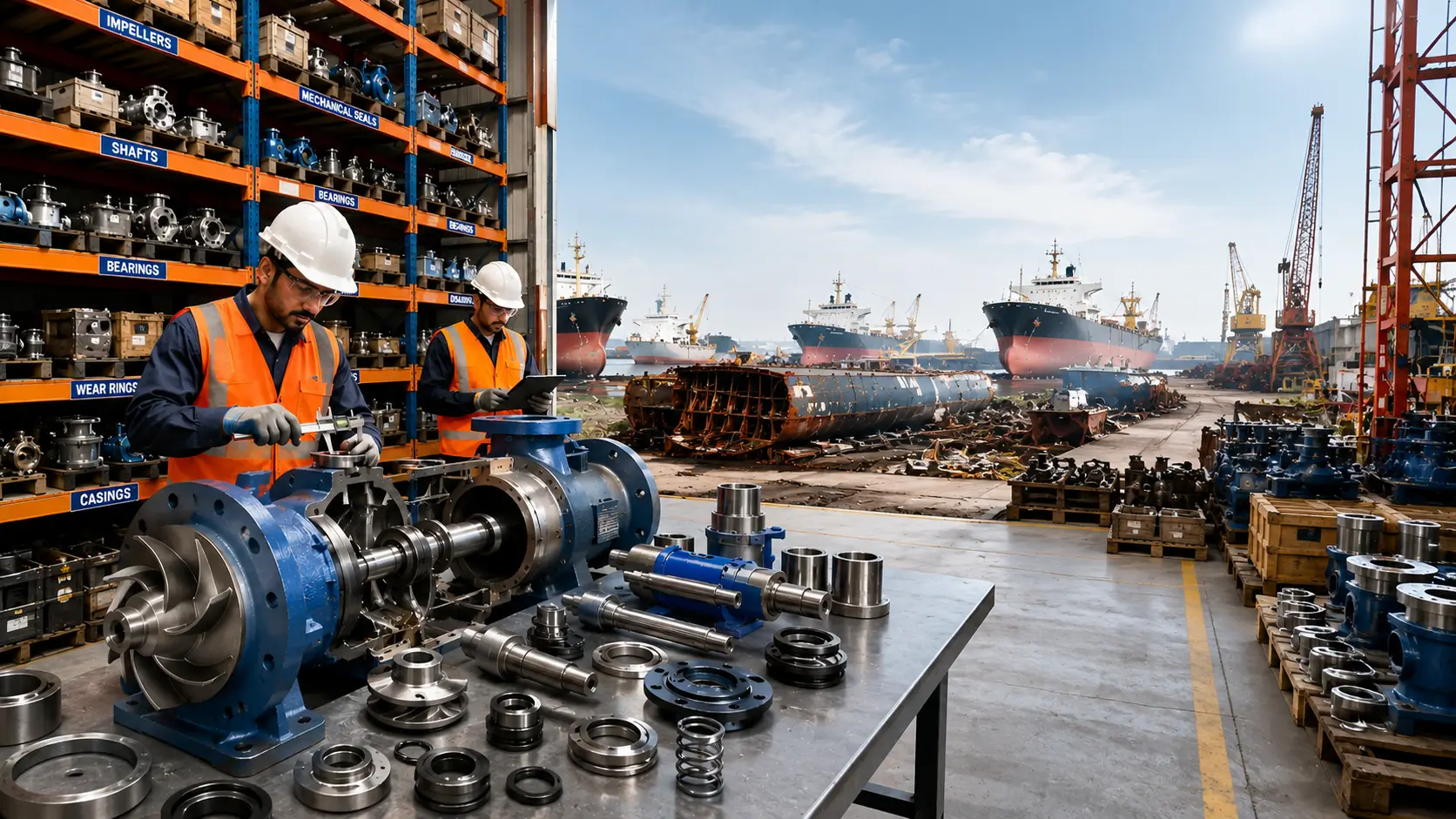 Marine Pumps Spare Part Supplier In Alang, India OEM, Genuine & Refurbished Marine Pump Solutions