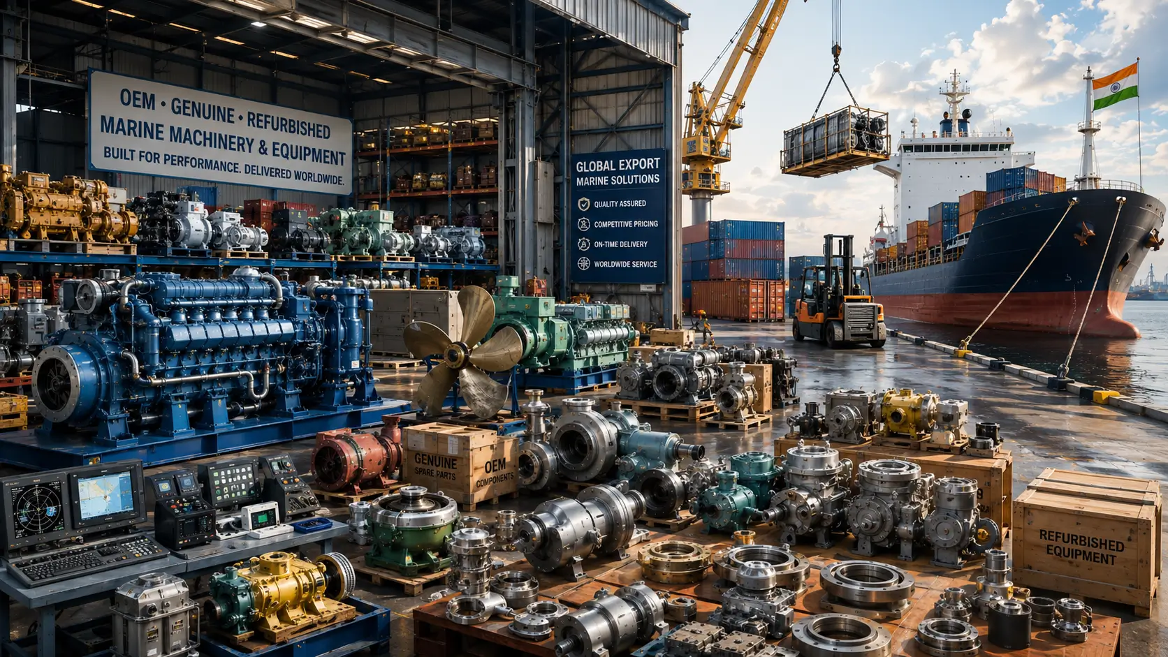 Ship Machinery Exporter & Ship Machinery Suppliers in India OEM, Genuine & Refurbished Marine Equipment